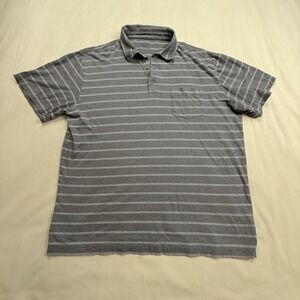 Patagonia Shirt Mens L Blue Soft Cotton Polo Short Sleeve Outdoor Casual Striped